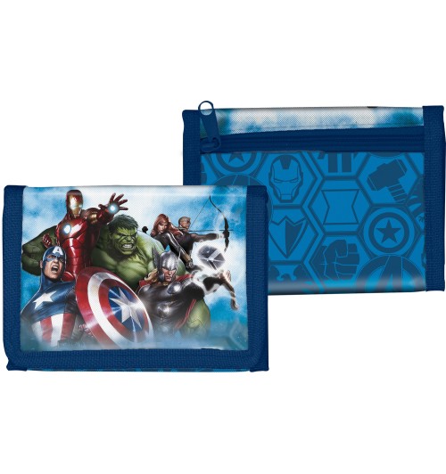 Portafoglio con tasche interne stampa Avengers su poliestere fine cm. 23,5 x 12