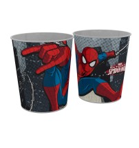 Cestino gettacarte in plastica stampata Spiderman  - diam. cm. 23,5 x h. cm. 24