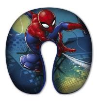 Cuscino da viaggio in poliestere con stampa Spiderman per collo e cervicale - cm. 30 x 30 x h. cm. 8