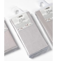 Lenzuolo sotto "Kim" grigio in cotone con angoli - singolo / cm. 90 x 200
