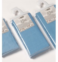 Lenzuolo sotto "Kim" azzurro in cotone con angoli - singolo / cm. 90 x 200