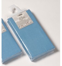 Lenzuolo sopra "Kim" azzurro in cotone - singolo / cm. 150 x 295