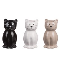 Set 3 umidificatori in ceramica mod. gatto - cm. 9 x 4 x h. cm. 17