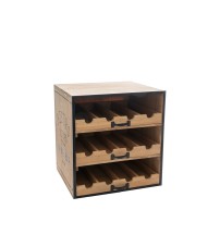 Portabottiglie in legno per 12 bottiglie - cm. 36 x 32 x h. cm. 38