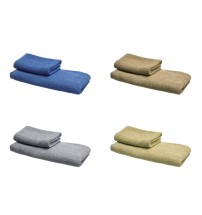 Set 2 asciugamani in cotone - ospite: cm. 38 x 58 / viso: cm. 50 x 100 / 480 gr. al mq.
