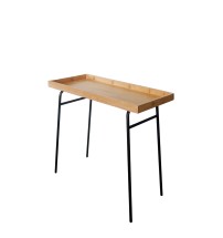 Tavolino rettangolare in ferro con ripiano in bamboo - cm. 65 x 30 x h. cm. 61,5