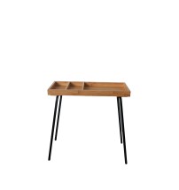 Tavolino rettangolare in ferro con ripiano in bamboo - cm. 51 x 25,5 x h. cm. 51,5