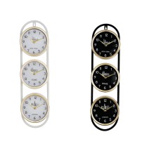 Set 3 orologi da parete in metallo - cm. 9,5 x 4 x h. cm. 51