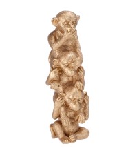 Decorazione in resina mod. scimmia color oro  (non vedo, non sento, non parlo) - cm. 9 x 8,5 x h. cm. 30