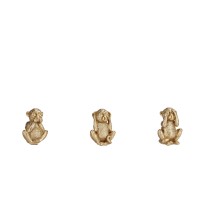 Decorazione in resina mod. scimmia color oro  (set da 3 scimmie non vedo, non sento, non parlo) - Misura singolo pezzo cm. 11 x 8 x h. cm. 14,5