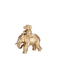 Decorazione in resina mod. elefanti elefante color oro  - cm. 18 x 8 x h. cm. 18