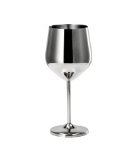 Calice vino in acciaio color argento - 45 cl. / diam. cm. 7,5 x h. cm. 21,5