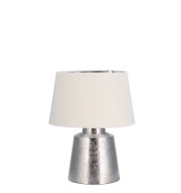 Lampada con base in metallo color argento "Dean" - diam. cm. 38,5 x h. cm. 49
