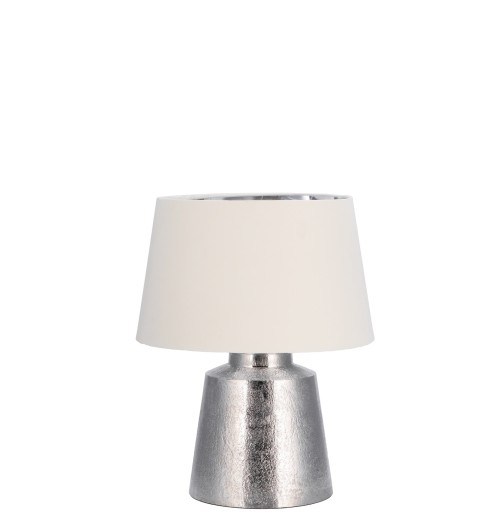 Lampada con base in metallo color argento "Dean" - diam. cm. 38,5 x h. cm. 49