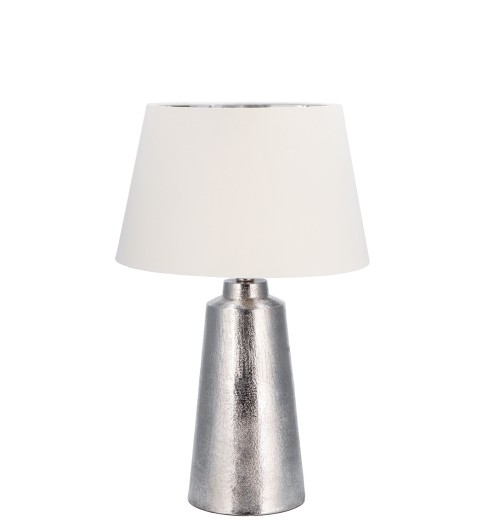 Lampada con base in metallo color argento "Dean" - diam. cm. 41 x h. cm. 65