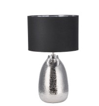 Lampada con base in metallo color argento "Jesse" - diam. cm. 39 x h. cm. 66