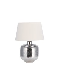 Lampada con base in metallo color argento "Noah" - diam. cm. 38 x h. cm. 54
