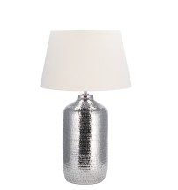Lampada con base in metallo color argento "Noah" - diam. cm. 40,5 x h. cm. 69