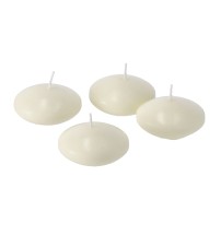 Set 4 candele galleggianti avorio - diam. cm. 7,5 x h. cm. 2,5