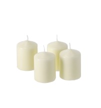 Set 4 candele cilindro avorio - diam. cm. 6 x h. cm. 8
