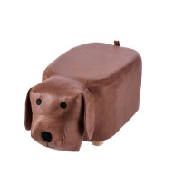 Pouf in tessuto mod. cane con gambe in legno - cm. 56 x 30 x h. cm. 29