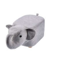 Pouf in tessuto mod. elefante con gambe in legno - cm. 67 x 36,5 x h. cm. 31