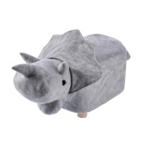 Pouf in tessuto mod. rinoceronte con gambe in legno - cm. 93,5 x 37 x h. cm. 35,5